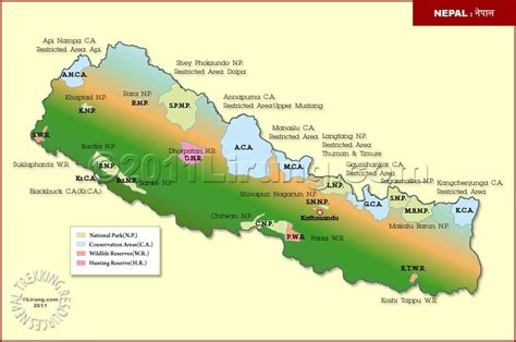 Nepal National Park Map National Parks Map National Parks Map