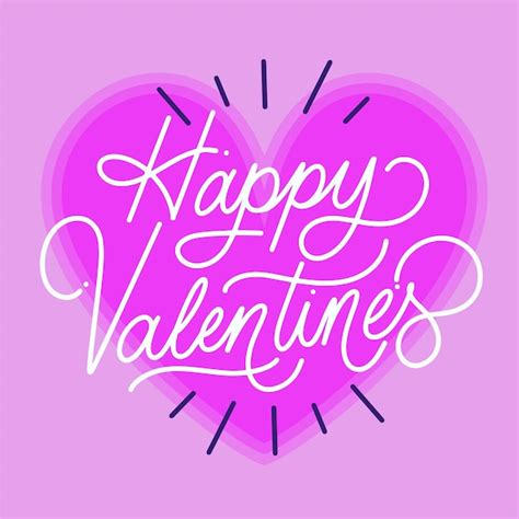 Letras De Feliz Día De San Valentín Vector Premium