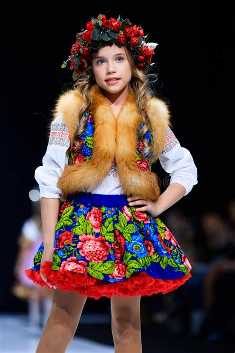 Model Walk Runway For World Russian Beauty Catwalk At Spring Summer