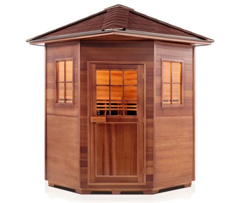 4 Person Corner Sierra Canadian Cedar Outdoor Sauna Is Exceptional In
