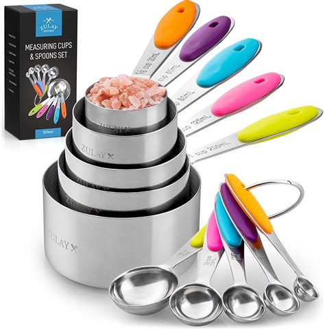 Zulay 10 Piece Stainless Steel Measuring Cups And Spoons Set