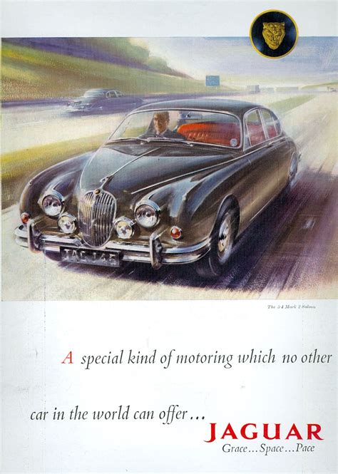 1950s Jaguar Print Ad Advertising Old Advertisements Car