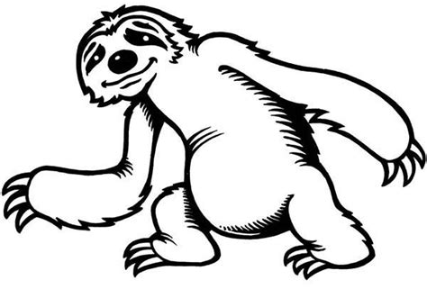 Sloth, Cute Little Sloth Coloring Page: Cute Little Sloth Coloring