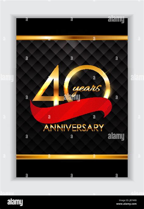 Template 40 Years Anniversary Congratulations Vector Illustration Eps10
