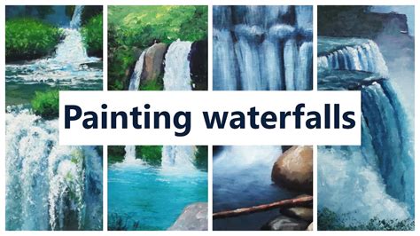 How To Paint Waterfalls With Acrylic Paint Youtube