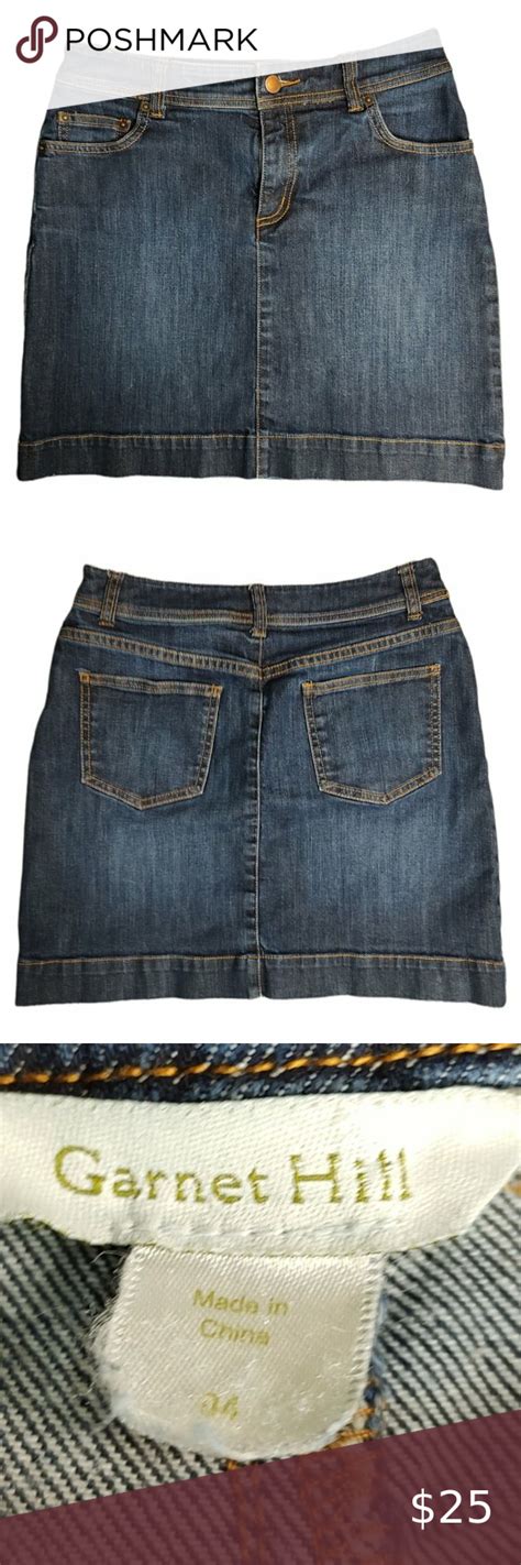 Garnet Hill Denim Jean Mini Skirt Size 4 Jean Mini Skirts Garnet Hill