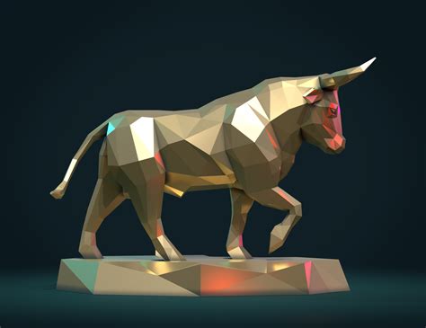 Bull Sculpture 3d Print Ready Flippednormals