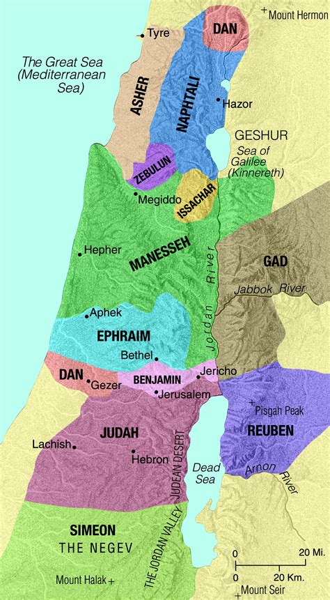 Map Of The Tribes Of Israel Saint Marys Press