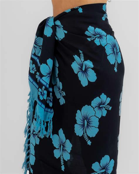 Shop Topanga Hibiscus Sarong In Blue Fast Shipping And Easy Returns
