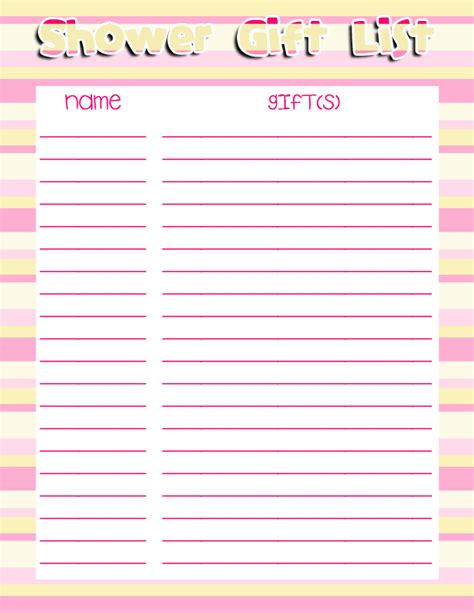 These checklist templates are completely customizable and can be downloaded and printed from the comfort of your baby shower gift list pdf. a mommyu002639s love creations baby shower gift list ...