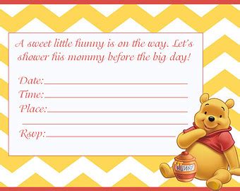 These invitations matched the winnie the pooh theme of my daughter's baby shower perfect! 14 Heart-Warming Winnie the Pooh Baby Shower Invitations ...