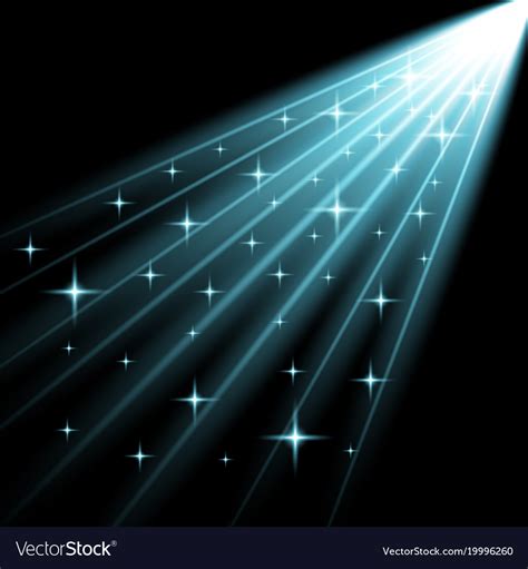 Rays Of Light With Stars Aqua Color Royalty Free Vector