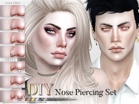 Sims 4 Ccs The Best Nose Piercing Set By Pralinesims