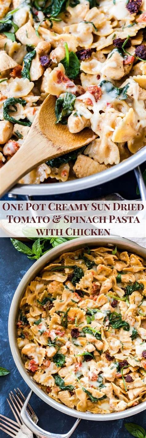 It's always such a reliable product, and it turns out perfectly every time! One Pot Creamy Sun Dried Tomato and Spinach Pasta with ...