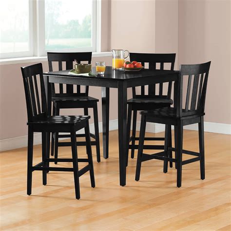 5 Piece Mission Counter Height Dining Set Including Table And 4 Chairs