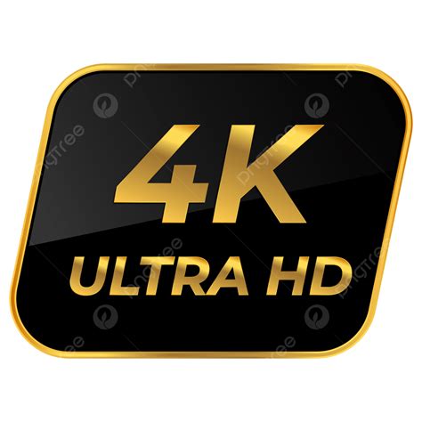 gambar video hitam dan emas 4k ultra hd atau ikon resolusi layar ikon tunggal 4k ultra hd png