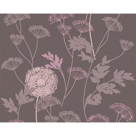 Drawing of flower pattern silhouette in a white background. AS Creation Floral Pattern Flower Silhouette Embossed ...
