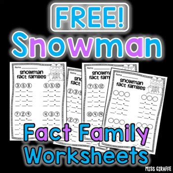 These would be perfect in a nursery, in an office, wherever basically! Free Snowman Fact Families by Miss Giraffe | Teachers Pay Teachers