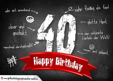 Am hochzeitstag lässt sich erkennen kann man die ehe glücklich nennen Komplimente Geburtstagskarte zum 40. Geburtstag Happy Birthday - Geburtstagssprüche-Welt | Texte ...