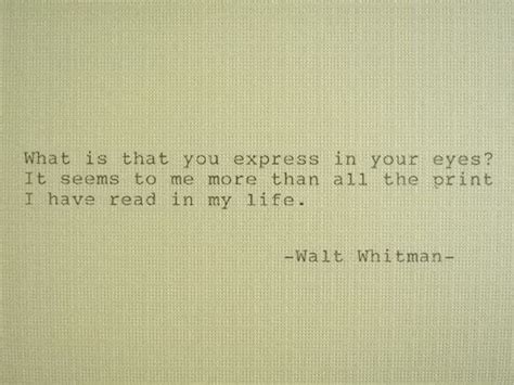 Walt Whitman Letterpress Typed Quote Love Poem Walt Whitman Walt