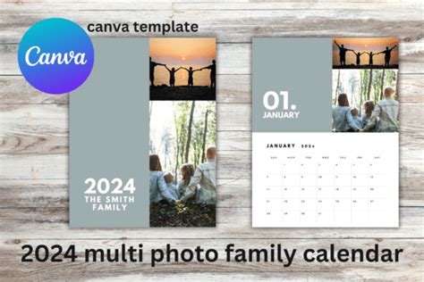 2024 Calendar Canva Template Editable Grafica Di Cloudninegraphics