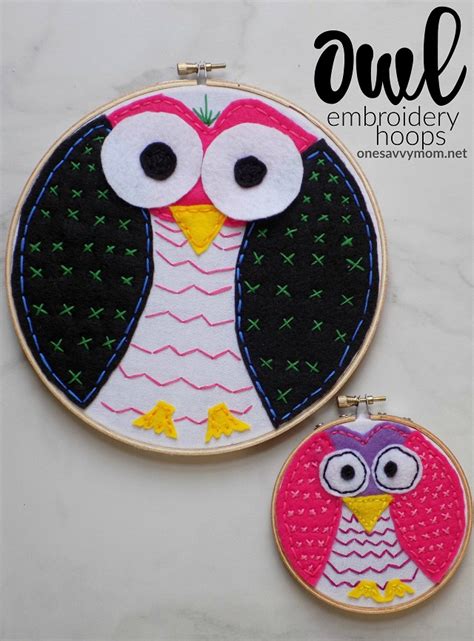 One Savvy Mom Nyc Area Mom Blog Owl Embroidery Hoops Kids Sewing