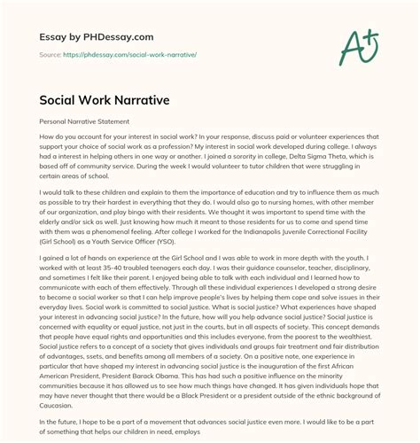 Social Work Narrative