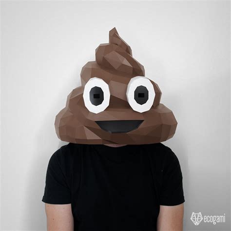 Poop Emoji Paper Face Mask Template Printable Instant Download Etsy