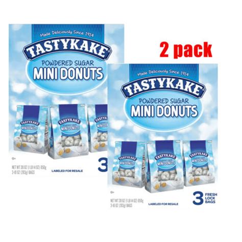Tastykake Powdered Sugar Mini Donuts 10oz 3pk 2 Pack Yummy