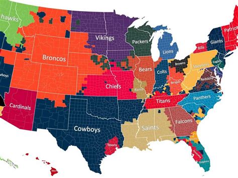 Map Shows Which Nfl Team Every Us County Roots For Business Insider