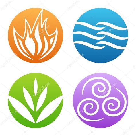 Symbols Of Four Elements Vector 4 Elements Elements Of Nature Earth
