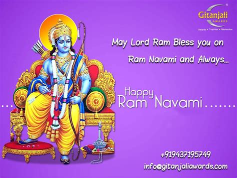 Ram navami is one of the most important festivals of the year for the hindu community.it marks the birth of lord rama, but when is ram as celebrations this year will look a little different for british hindus due to coronavirus , people have been sending happy ram navami wishes to loved ones. Gitanjali Awards Wishes All A Very Happy Sri Rama Navami ...