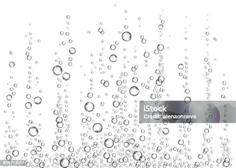 Víz Alatti Pezsgő Légbuborékok Fehér Alapon Témájú Stock Illusztráció