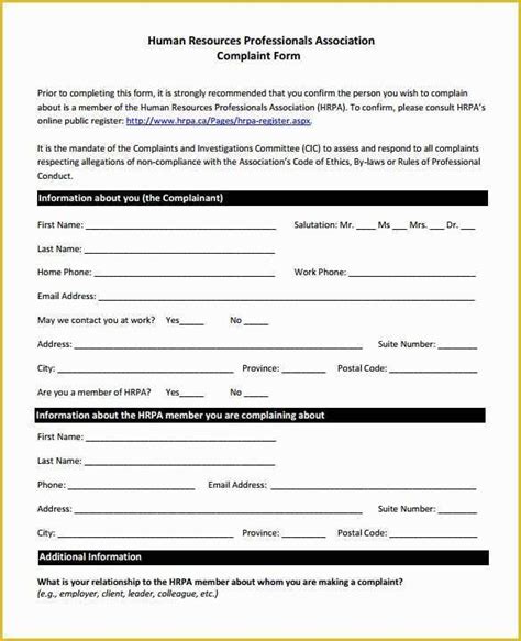 Hr Documents Templates Free Of Employee Disciplinary Form