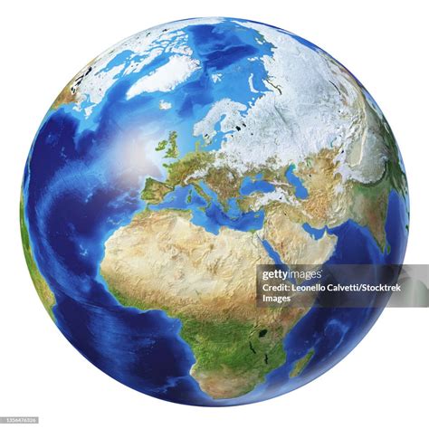 3d Illustration Of Planet Earth Centered On Europe Africa And Asia High