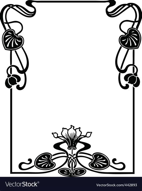 Floral Art Nouveau Frame Royalty Free Vector Image