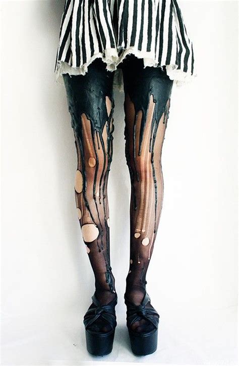 urb clothing melted tights on sheena s in a goth gang fashion grunge fashion