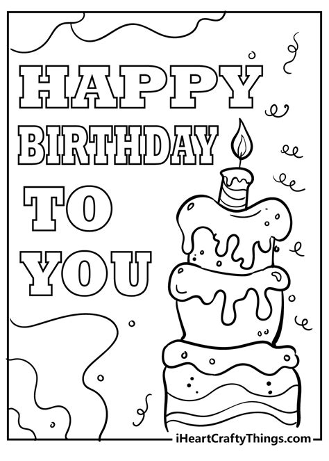 Printable Happy Birthday Coloring Pages Updated 2022 2023