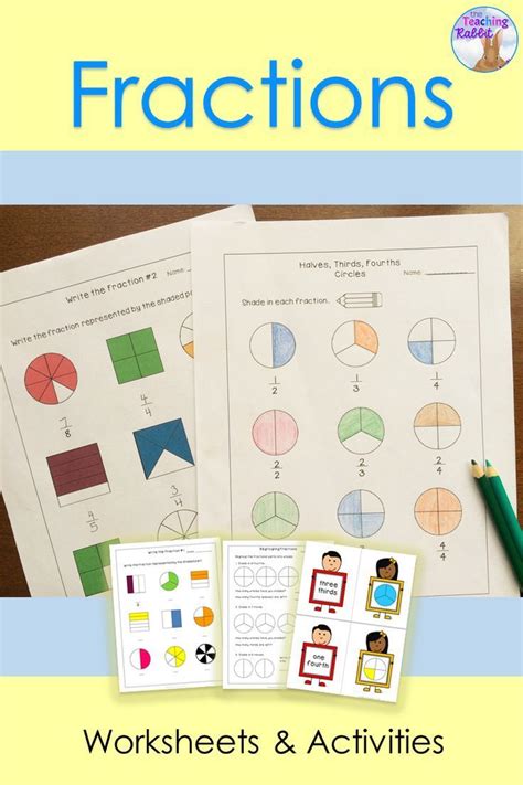 Identifying Sorting And Comparing Fractions Activities Math