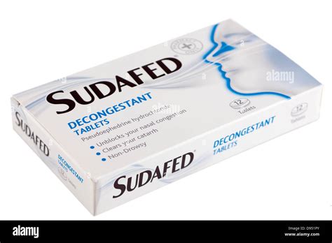 Box Of 12 Sudafed Decongestant Tablets Containing Pseudoephedrine