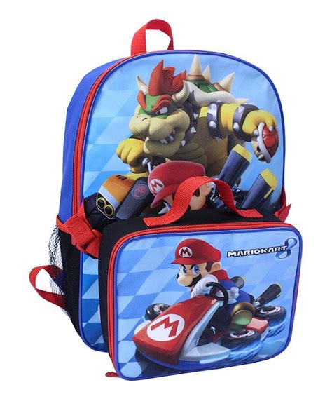 Super Mario Bros Super Mario Kart Backpack And Lunch Box Set Super
