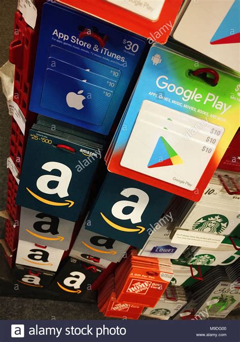 Must be a amazon member. Prepaid Gift Cards Display, USA Stock Photo: 177933504 - Alamy | Prepaid gift cards, Gift card ...