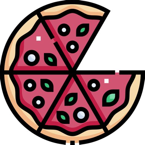 Pizza Detailed Straight Lineal Color Icon
