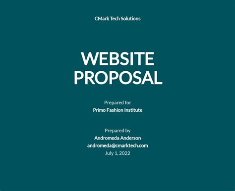 Website Proposal Template Word