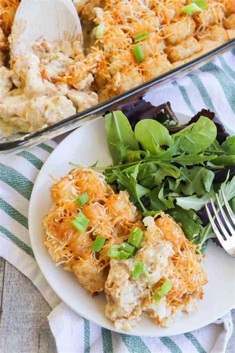 Make sure to drain the peas and corn before putting them in. Chicken Bacon Ranch Tater Tot Casserole • The Diary of a ...
