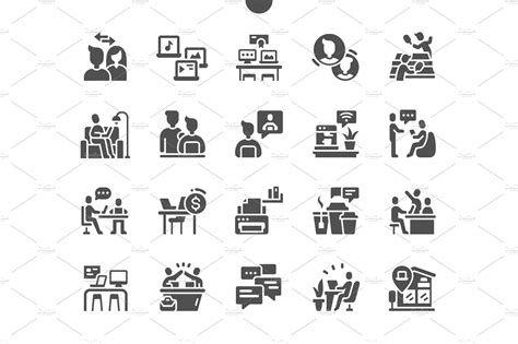 Coworking Icons Solid Icons Creative Market