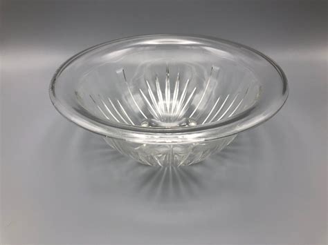 Vintage Hazel Atlas Clear Glass Mixing Bowl Starburst Pattern Etsy