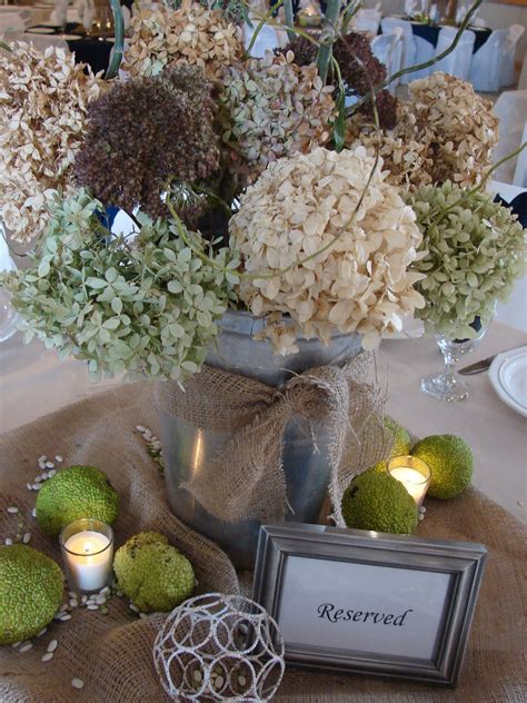 Cobblestone Farms Wedding Table Centerpieces Country Style