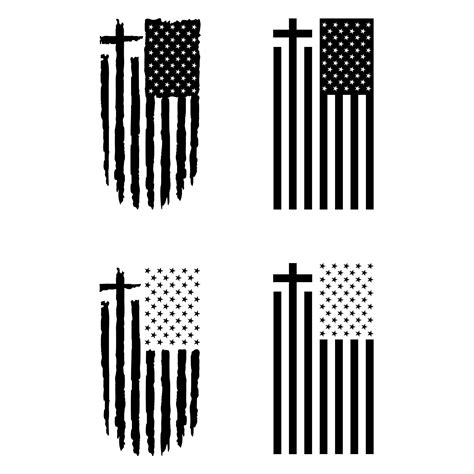 American Flag Cross Usa Christian Flag Cutting File Png Ai Eps Etsy