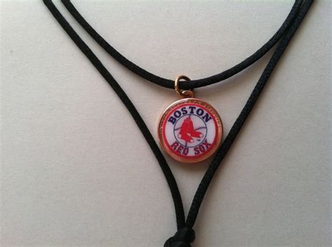Lucky Penny Pendant Boston Red Sox Charm Necklace On Chain Or Etsy